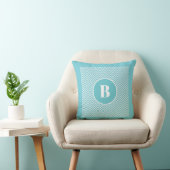 Modern Blue Chevron Monogram Baby Nursery Boys Kussen (Stoel)