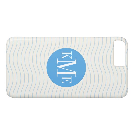 Modern Blue Chevron Pattern Case-Mate iPhone Case (Achterkant (Horizontaal))