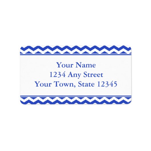 Modern Blue Chevron voorbedrukte Adresetiketten Etiket (Voorkant)