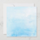 Modern Blue Christening Kaart (Achterkant)