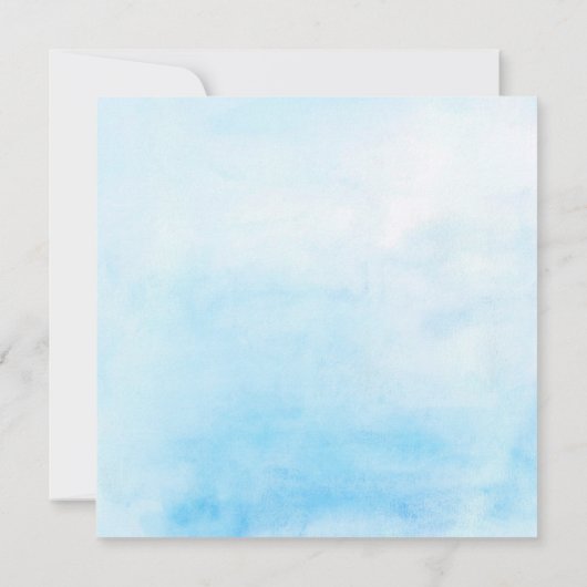 Modern Blue Christening Kaart (Achterkant)