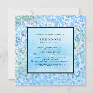 Modern Blue Christening Kaart