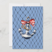 Modern Blue Christmas Boats & Anchors Lijst Kaart (Achterkant)