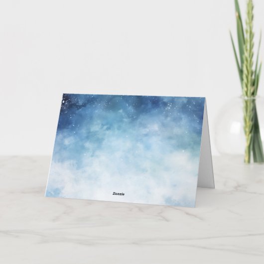 Modern Blue Christmas Fancy vrolijk kerstscript Feestdagen Kaart (Achterkant)