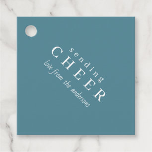 Modern Blue Christmas Holiday Gift Labels
