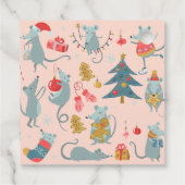 Modern Blue Christmas Holiday Gift Labels (Achterkant)