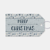 Modern Blue Christmas Village  Cadeaulabel (Voorkant (Horizontaal))