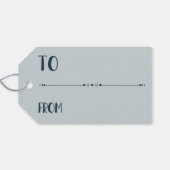 Modern Blue Christmas Village Cadeaulabel (Achterkant Horizontaal)