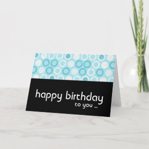 Modern Blue Circles Happy Birthday Wenskaart Kaart