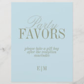 Modern Blue Citrus Wedding Favor Take One Sign (Voorkant)