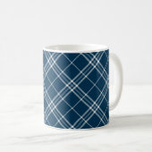 Modern Blue Clan Clark Tartan Pset Koffiemok (Voorkant rechts)