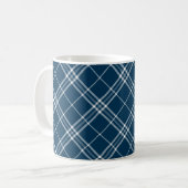 Modern Blue Clan Clark Tartan Pset Koffiemok (Voorkant links)