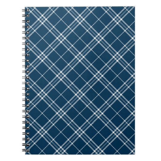Modern Blue Clan Clark Tartan Pset Notitieboek (Voorkant)