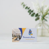 Modern Blue Cleaning Service Housekeeper Maid Visitekaartje (Staand voorkant)