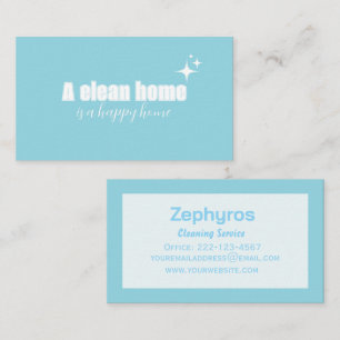 Modern Blue Cleaning Service Visitekaartje – Zephy