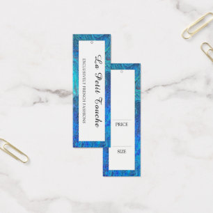 Modern Blue Clothing Boutique Hanging Price Label Mini Visitekaartjes