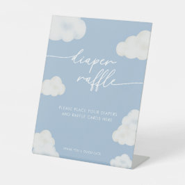 Modern Blue Cloud Baby shower Luier Raffle Sign Reclamebord Met Voetstuk