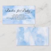 Modern Blue Cloud Nine Baby shower Boekaanvraag Informatiekaartje (Voorkant / Achterkant)