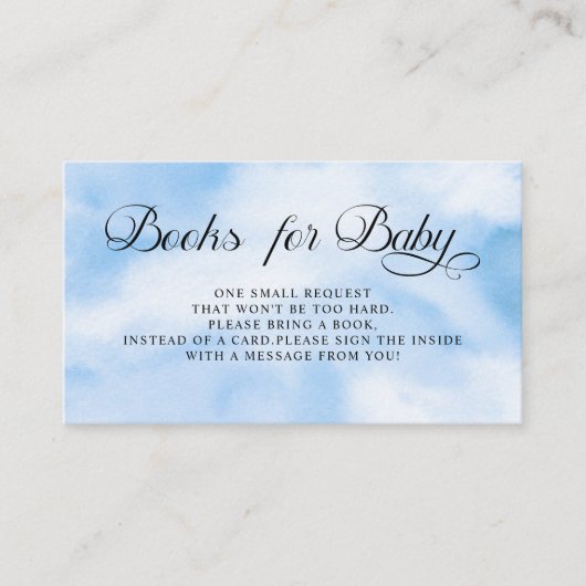 Modern Blue Cloud Nine Baby shower Boekaanvraag Informatiekaartje (Voorkant)