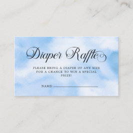 Modern Blue Cloud Nine Baby shower Luierloof Informatiekaartje