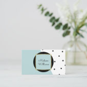Modern Blue Color Block en Polka Dots Pattern Visitekaartje (Staand voorkant)