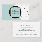 Modern Blue Color Block en Polka Dots Pattern Visitekaartje (Voorkant / Achterkant)