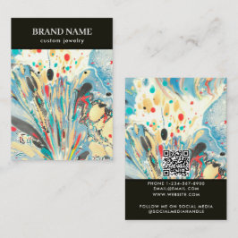 Modern Blue Colorful Marble Jewelry Display Card Visitekaartje