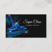 Modern Blue Commercial House Cleaning Service Visitekaartje (Voorkant)