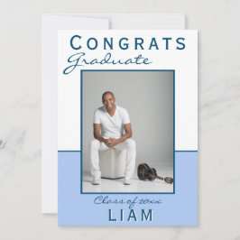 Modern Blue Congrats Afstuderen Afstuderen fotoaut