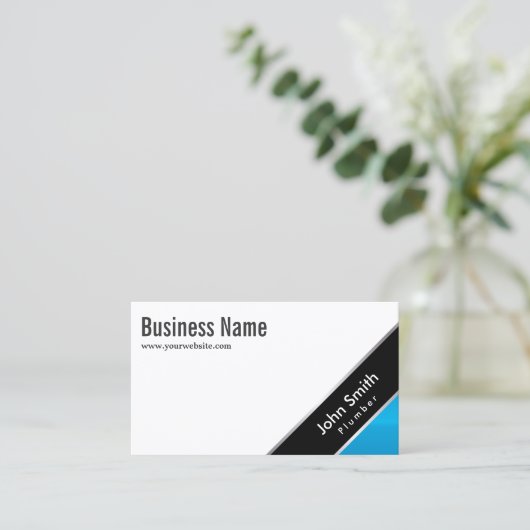 Modern Blue Corner Plumbing Visitekaartje (Staand voorkant)