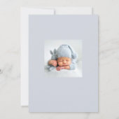 Modern Blue Cross Baby Doop met Foto Kaart (Achterkant)