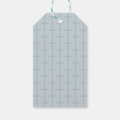 Modern Blue Cross Bevestiging Dank Je Wel Cadeaulabel (Achterkant)