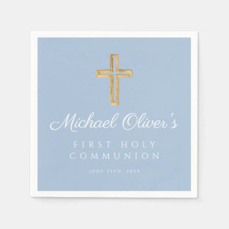 Modern Blue Cross Boy First Communion  Servet