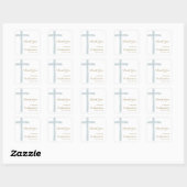 Modern Blue Cross Dank U Bevestiging Vierkante Sticker (Vel)