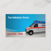 Modern Blue Curve Ambulance Service Visitekaartje (Voorkant)