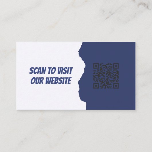 Modern Blue Custom Logo and QR Code Rectangle Visitekaartje (Achterkant)