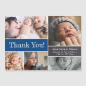 Modern Blue Custom Photo Collage Baby Shower (Voorkant)