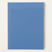 Modern Blue Daisy Floral Dank je wel Typografie Planner (Achterkant)