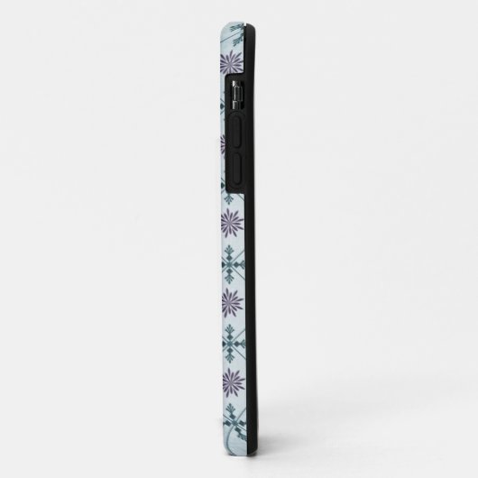 Modern Blue Damask iPhone Case (Achterkant/links)