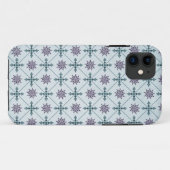 Modern Blue Damask iPhone Case (Achterkant (horizontaal))