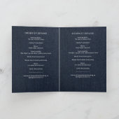 Modern Blue Denim in Loving Memory vouwde Funeral Programma (Binnen)