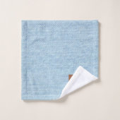 Modern Blue Denim Jeans Texture Leather Patch Bad Handdoek (Wasdoekje)