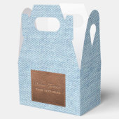 Modern Blue Denim Jeans Texture Leather Patch Bedankdoosjes (Geopend)