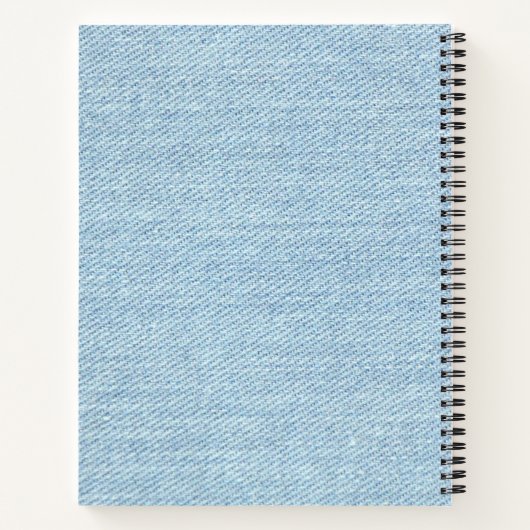 Modern Blue Denim Jeans Texture Leather Patch Notitieboek (Achterkant)