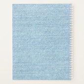Modern Blue Denim Jeans Texture Leather Patch Planner (Achterkant)