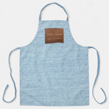 Modern Blue Denim Jeans Texture Leather Patch