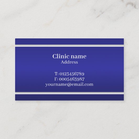 Modern Blue Dental Professional  Visitekaartje (Achterkant)