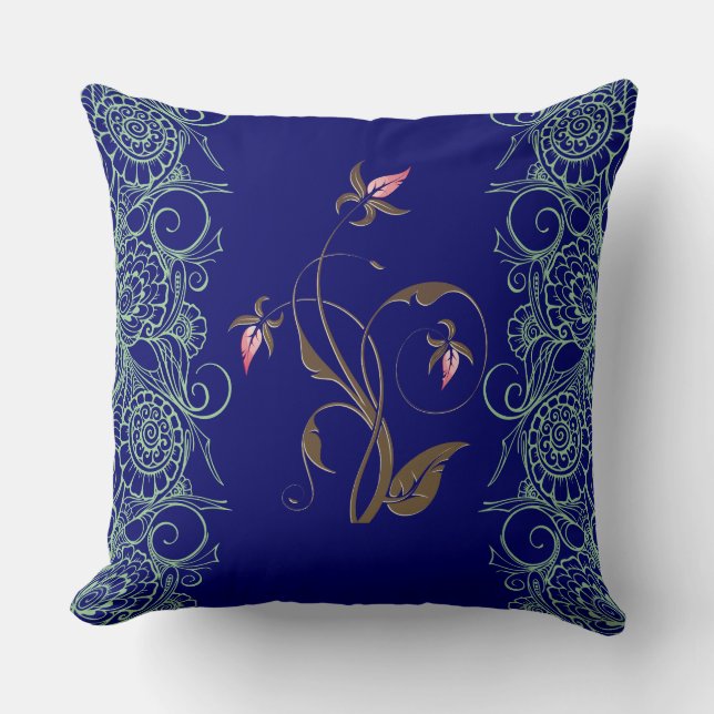 Modern Blue Design Pillow Hoesje Kussen (Voorkant)