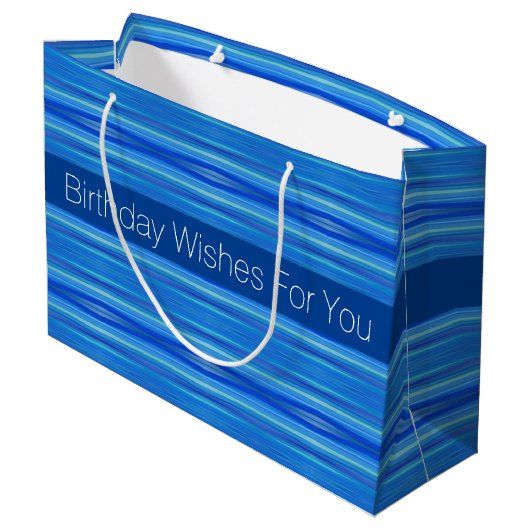 Modern Blue Designer Groot Cadeauzakje (Achterkant Gekanteld)