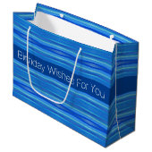 Modern Blue Designer Groot Cadeauzakje (Voorkant Gekanteld)